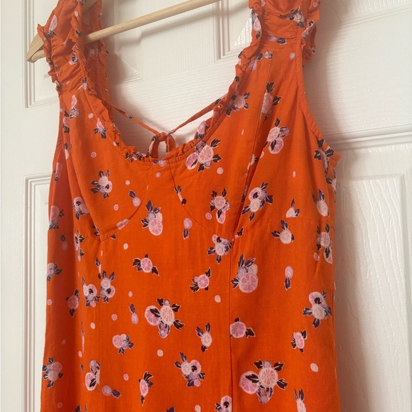 Free People Orange Floral Mini Dress - Picture 5 of 7